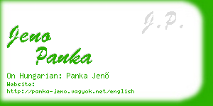 jeno panka business card